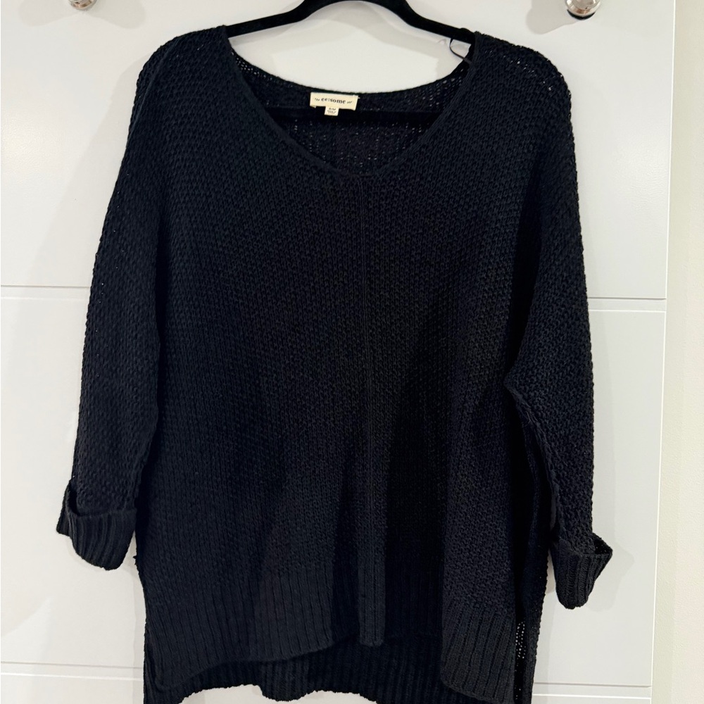 Eesome Black V-Neck Sweater